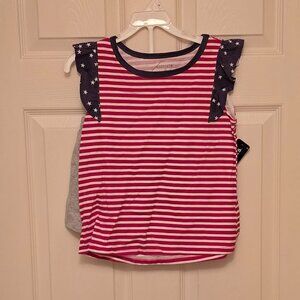 NWT Girls Kidtipia American Flag Short & Shorts Set Multiple Sizes Available